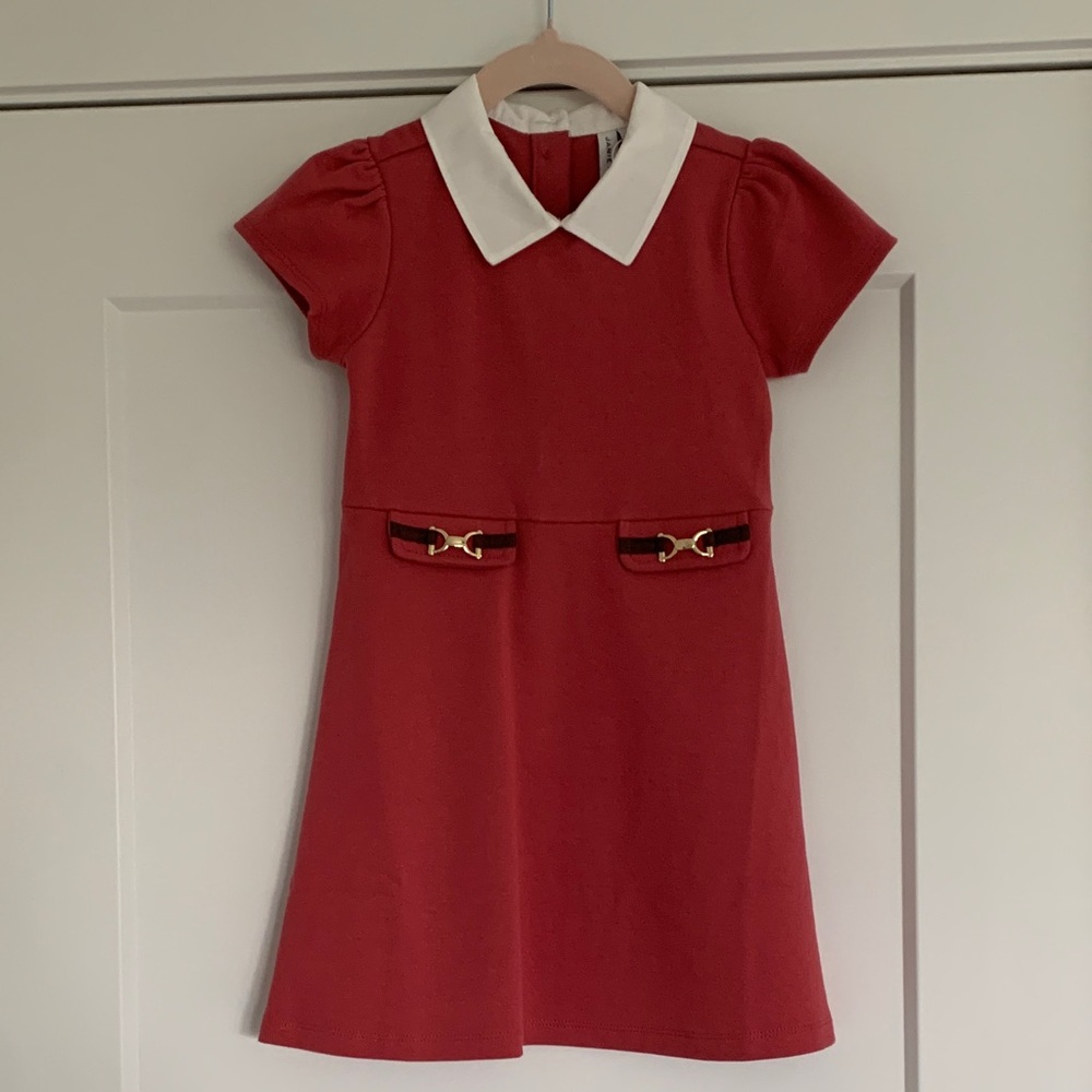 Janie and Jack Pink Dress with White Peter Pan Collar